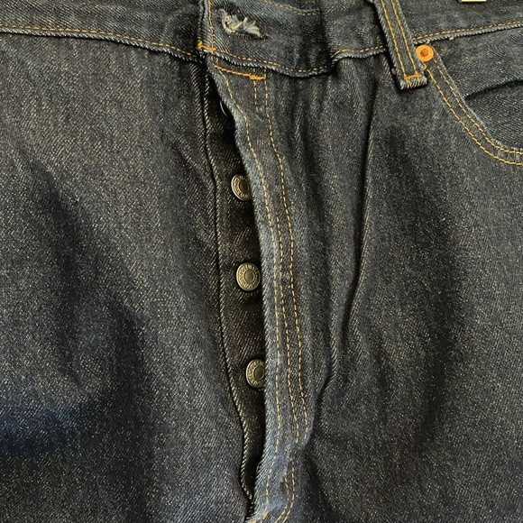 Levi Strauss & Co. Levi’s 501 Waterless Button Fly Dark Blue Denim Jeans 44 x 30 - Picture 4 of 11